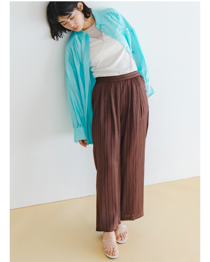 whyto(�z���C�g)�X�g���C�v�h�J�T�e���^�b�N�g���E�U�[�p���c�gstaintucktrouser�hwht26hpt4072