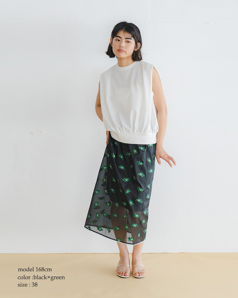 whyto(�z���C�g)�}���x���[�V���N�V�A�[�t�����[�X�J�[�g�gsheerflowerskirt�hwht26hsk4031