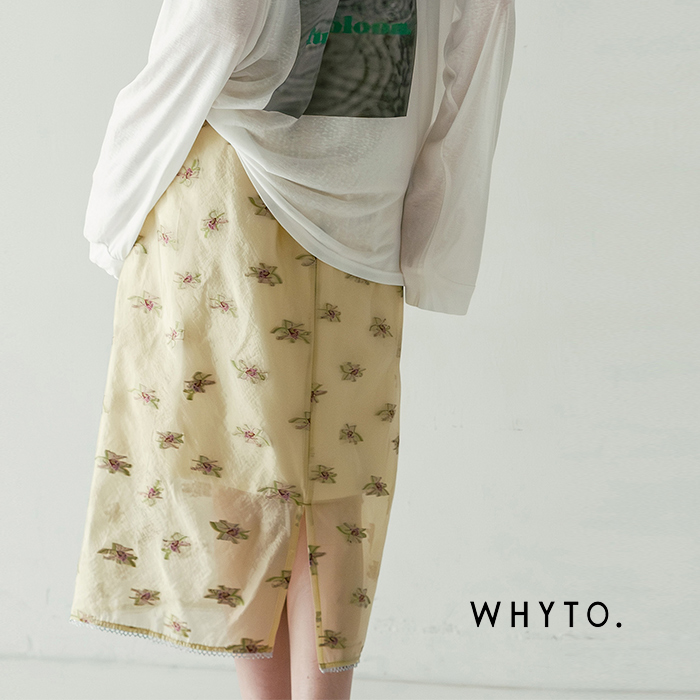 whyto(�z���C�g)�}���x���[�V���N�V�A�[�t�����[�X�J�[�g�gsheerflowerskirt�hwht26hsk4031