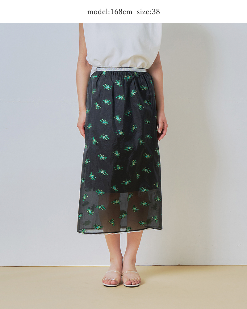 whyto(�z���C�g)�}���x���[�V���N�V�A�[�t�����[�X�J�[�g�gsheerflowerskirt�hwht26hsk4031