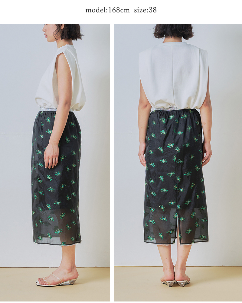 whyto(�z���C�g)�}���x���[�V���N�V�A�[�t�����[�X�J�[�g�gsheerflowerskirt�hwht26hsk4031