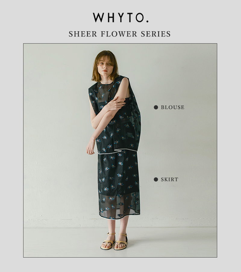 whyto(�z���C�g)�}���x���[�V���N�o�b�N�I�[�v���V�A�[�t�����[�u���E�X�gbackopensheerflowerblouse�hwht26hbl4091