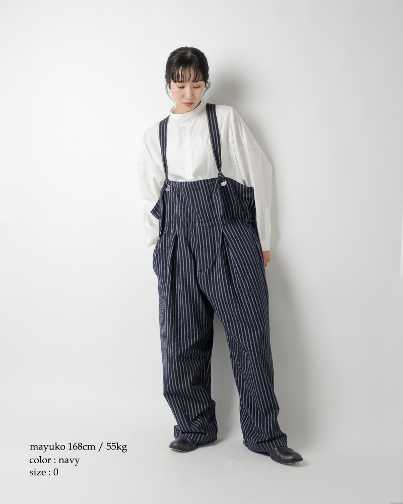 my beautiful landlet(マイ ビューティフル ランドレット)ストライプカールヤーンサロペットwm01-ob2610103