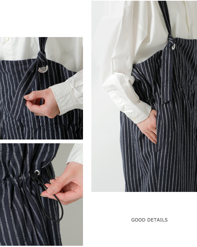 my beautiful landlet(マイ ビューティフル ランドレット)ストライプカールヤーンサロペットwm01-ob2610103