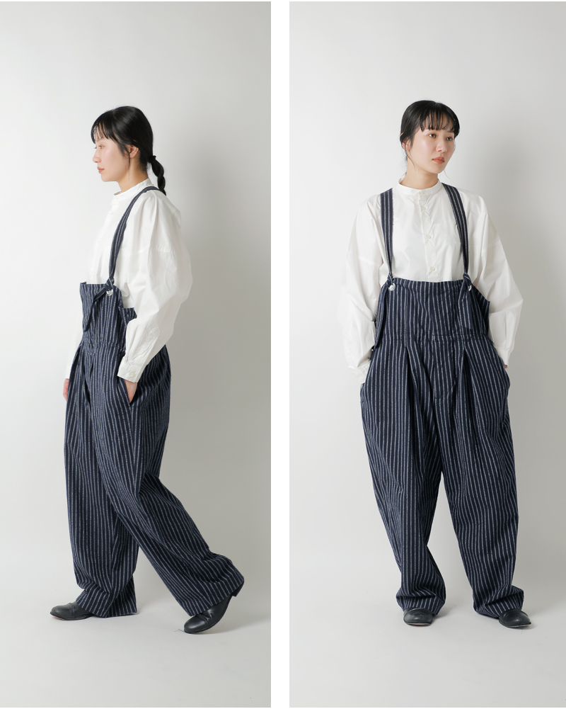 my beautiful landlet(マイ ビューティフル ランドレット)ストライプカールヤーンサロペットwm01-ob2610103