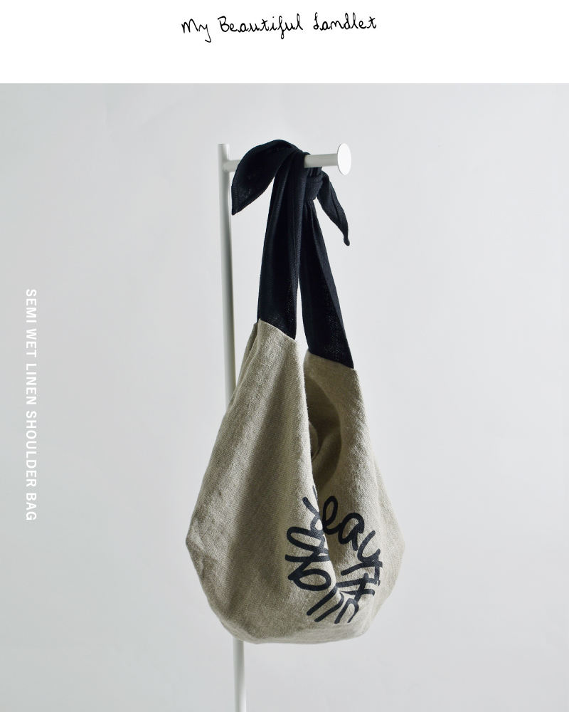 my beautiful landlet(マイ ビューティフル ランドレット)セミウェットリネンショルダーバッグwm02-ac2610205