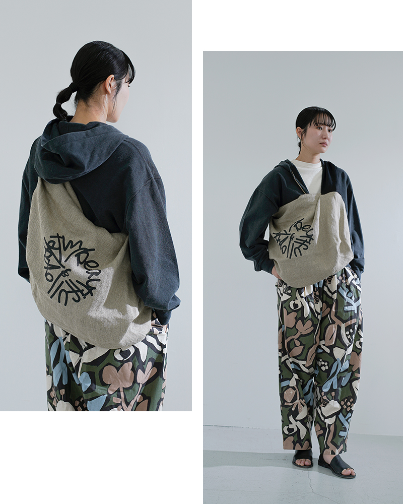 my beautiful landlet(マイ ビューティフル ランドレット)セミウェットリネンショルダーバッグwm02-ac2610205