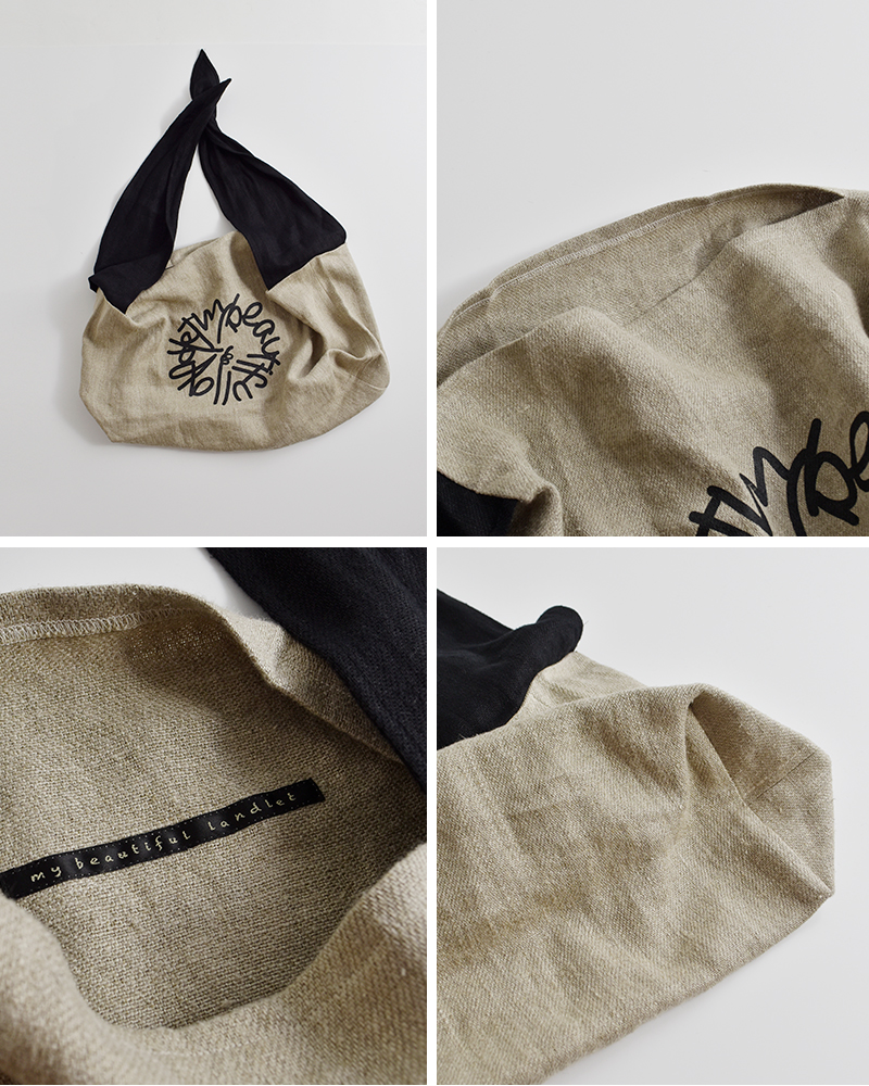 my beautiful landlet(マイ ビューティフル ランドレット)セミウェットリネンショルダーバッグwm02-ac2610205