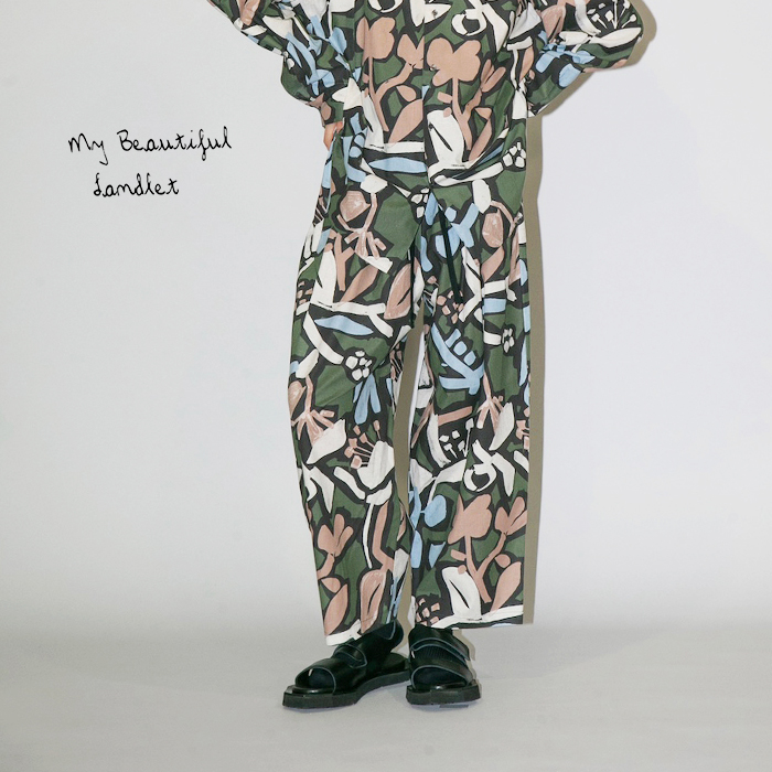 my beautiful landlet(マイ ビューティフル ランドレット)フラワーピグメントプリントイージーパンツwm05-pt2610503