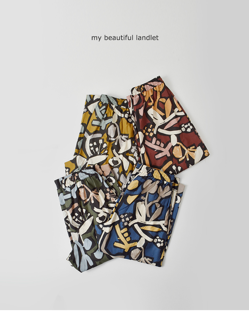 my beautiful landlet(マイ ビューティフル ランドレット)フラワーピグメントプリントイージーパンツwm05-pt2610503