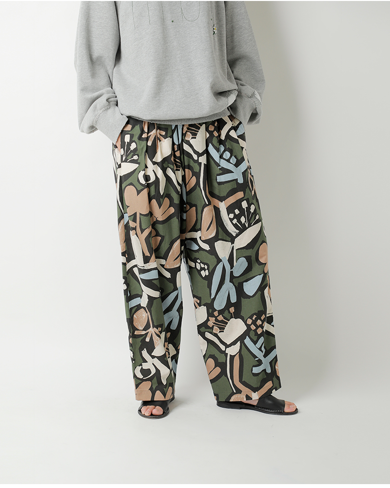 my beautiful landlet(マイ ビューティフル ランドレット)フラワーピグメントプリントイージーパンツwm05-pt2610503