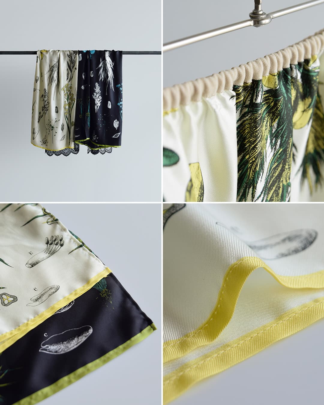 manipuriシルク レース ボタニカル ラップ風 スカート wrap-skirt