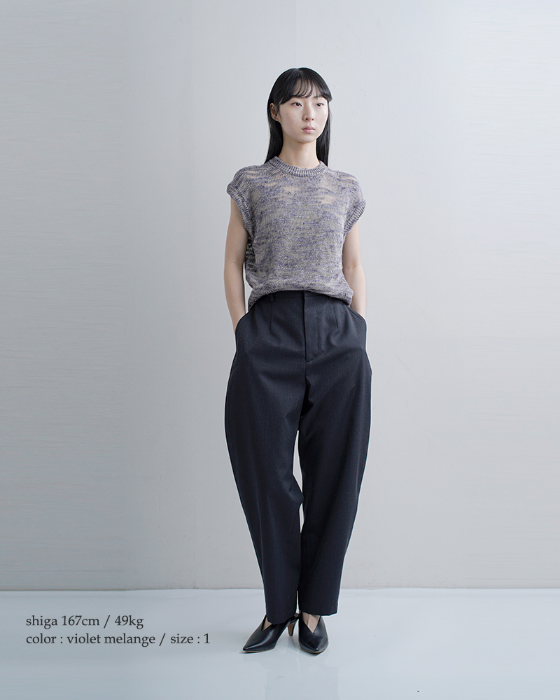 unfil(アンフィル)リネン シルク メランジ スラブヤーン ベスト “linen ＆ silk melange slub yarn vest” wxsp-uw102