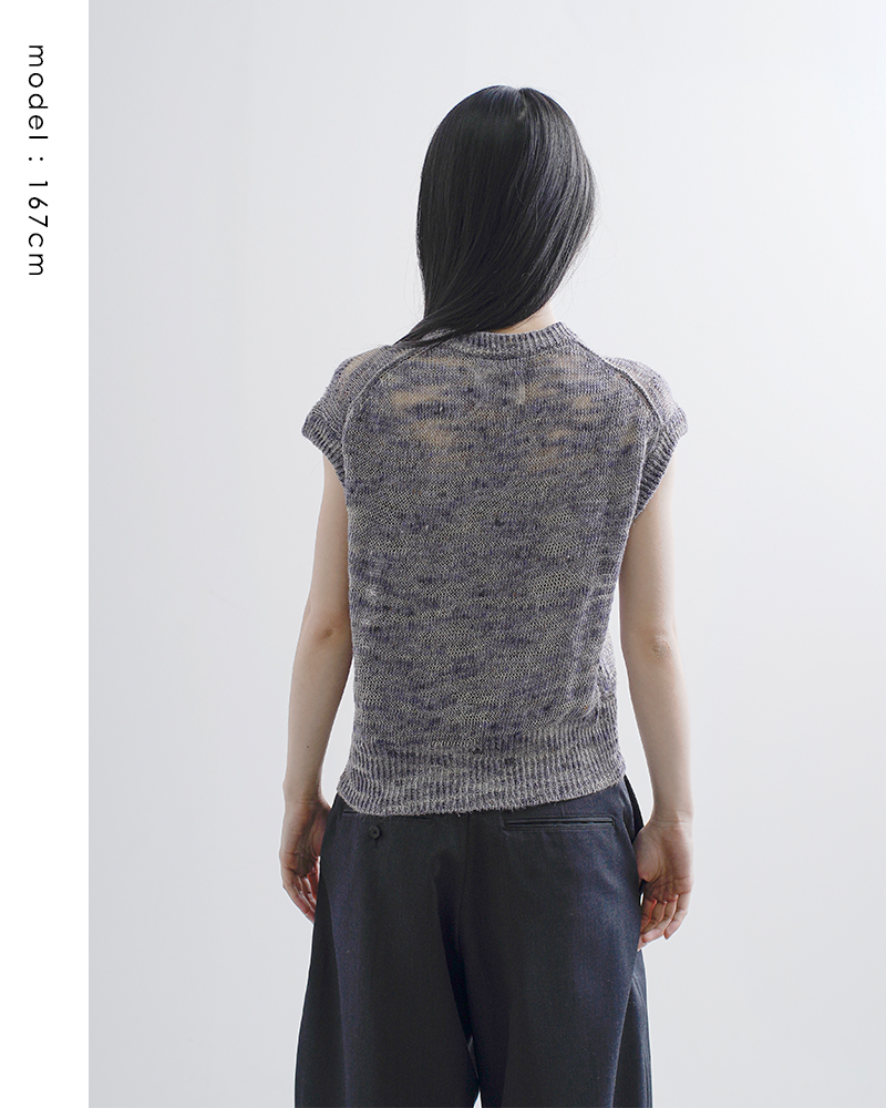 unfil(アンフィル)リネン シルク メランジ スラブヤーン ベスト “linen ＆ silk melange slub yarn vest” wxsp-uw102