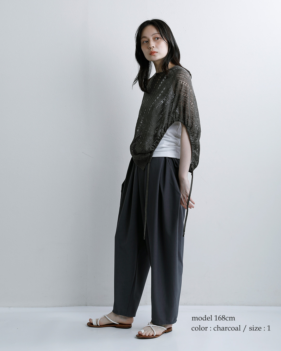unfilドライタッチ ケーブルニット プルオーバー  dry touch lyocell open work cable-knit top  wxsp-uw131