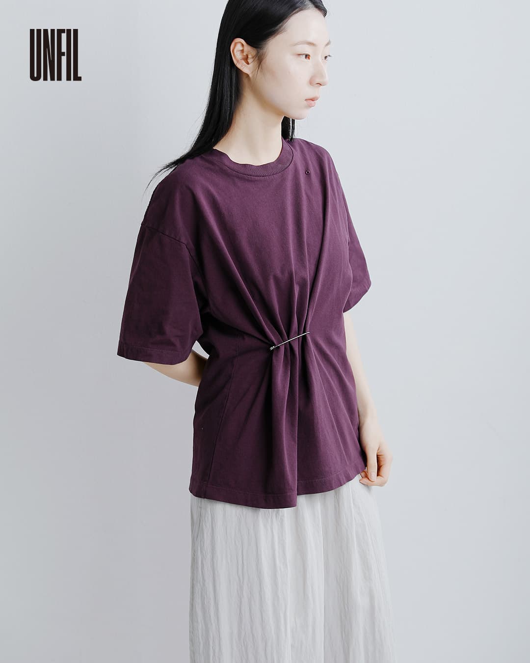 unfilコットン リラックスフィット Tシャツ “cotton open-end yarn garment dyeing relaxed-fit Tee” wxsp-uw135