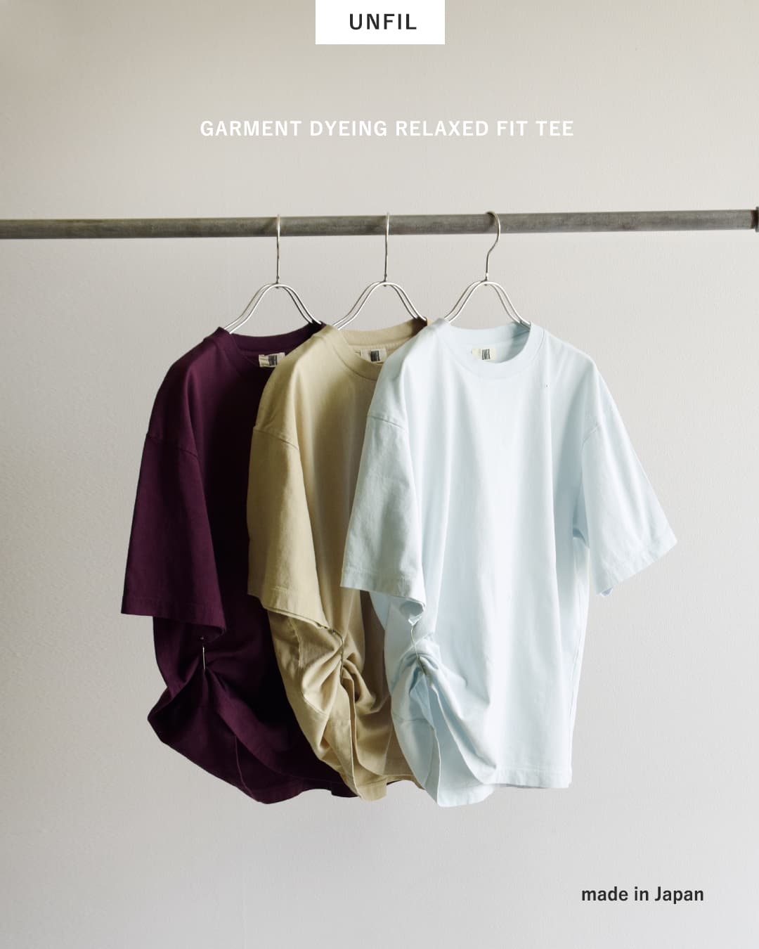 unfilコットン リラックスフィット Tシャツ “cotton open-end yarn garment dyeing relaxed-fit Tee” wxsp-uw135
