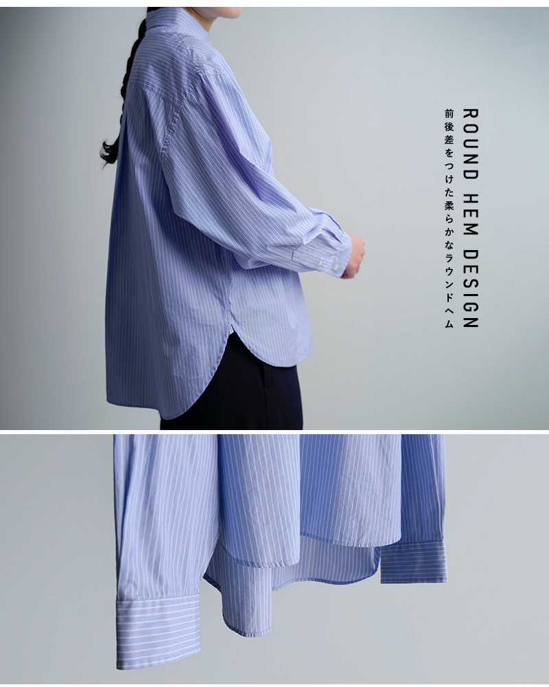 Gymphlex(ジムフレックス)コットンストライプショートボタンダウン長袖シャツgy-b0198trr-cbk