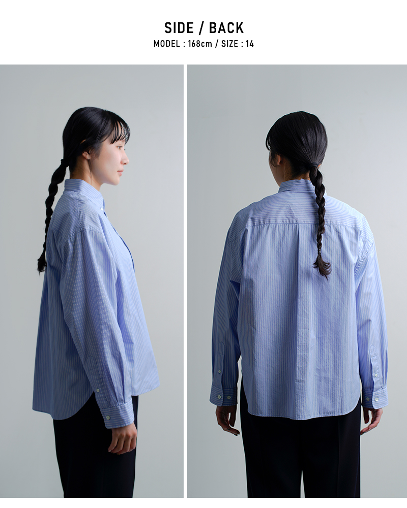 Gymphlex(ジムフレックス)コットンストライプショートボタンダウン長袖シャツgy-b0198trr-cbk