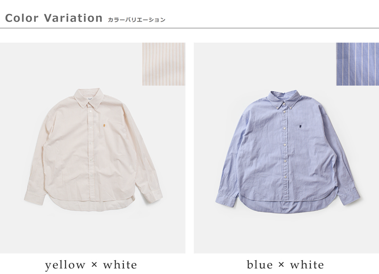 Gymphlex(ジムフレックス)コットンストライプショートボタンダウン長袖シャツgy-b0198trr-cbk