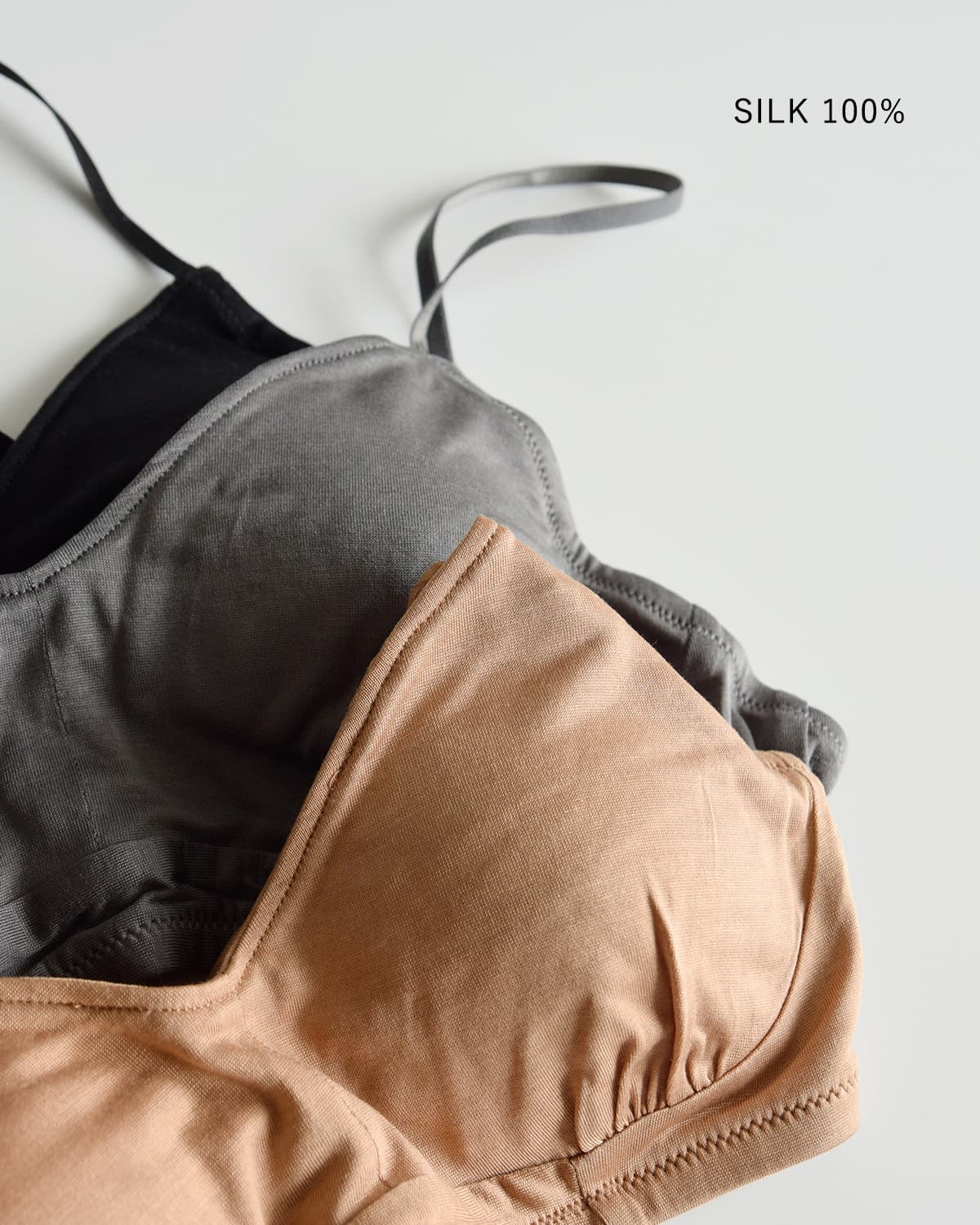 COCOONA SKINWEARシルク ノンワイヤー ホールド ブラジャー ya20-0177