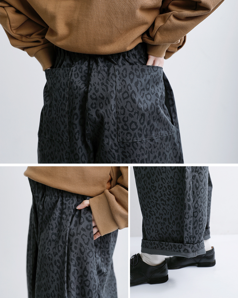 Yarmo(ヤーモ)レオパードツイルワークパンツyar-26ss-p28