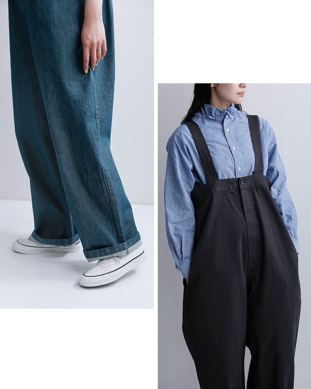 Yarmoデニム ハイライズ ブレース トラウザー パンツ yar-26ss-p32