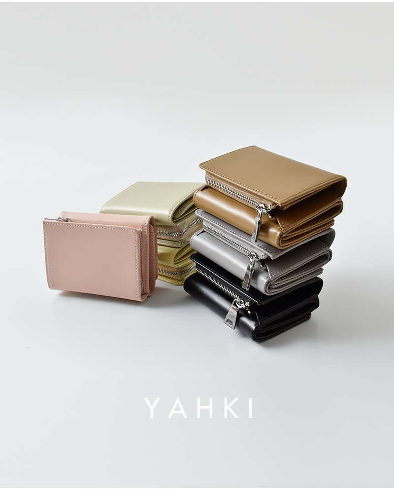 YAHKI(ヤーキ)スムースレザーコンパクト三つ折りウォレットyh-207