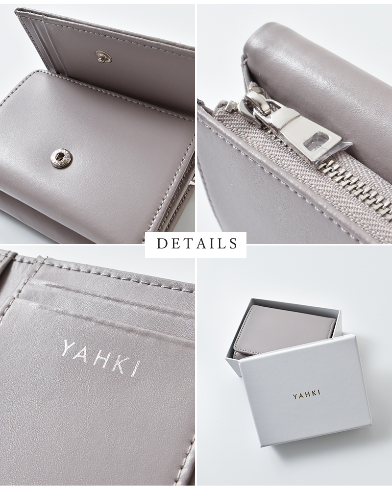 YAHKI(ヤーキ)スムースレザーコンパクト三つ折りウォレットyh-207