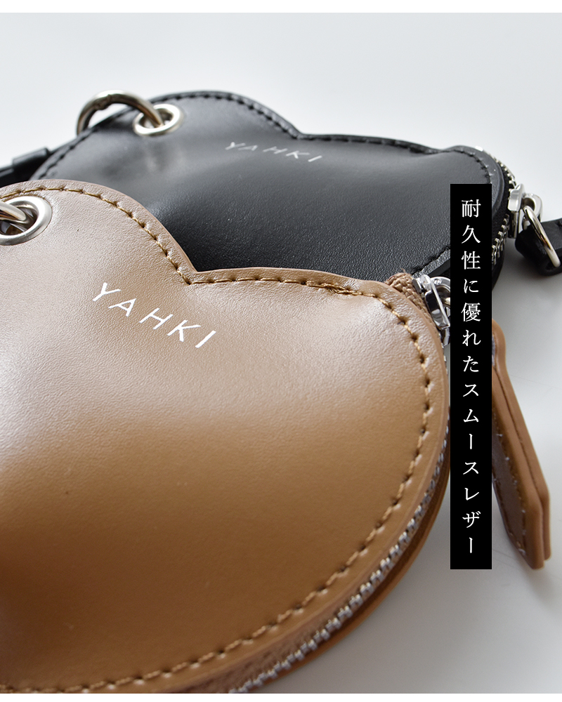 YAHKI(ヤーキ)スムースレザーハートミニポーチyh-640c