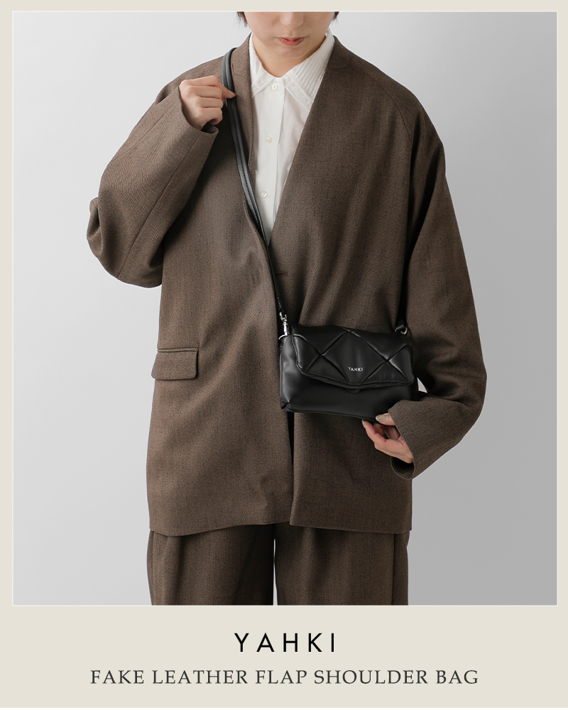 YAHKI(ヤーキ)フェイクレザーフラップショルダーバッグyh-783