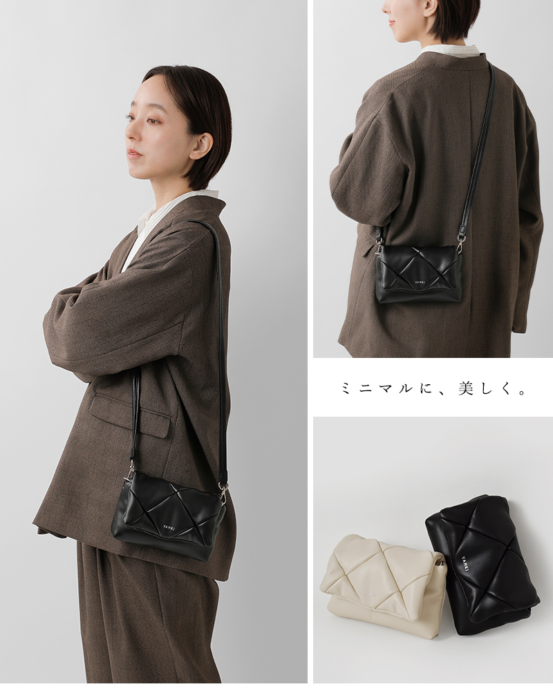 YAHKI(ヤーキ)フェイクレザーフラップショルダーバッグyh-783