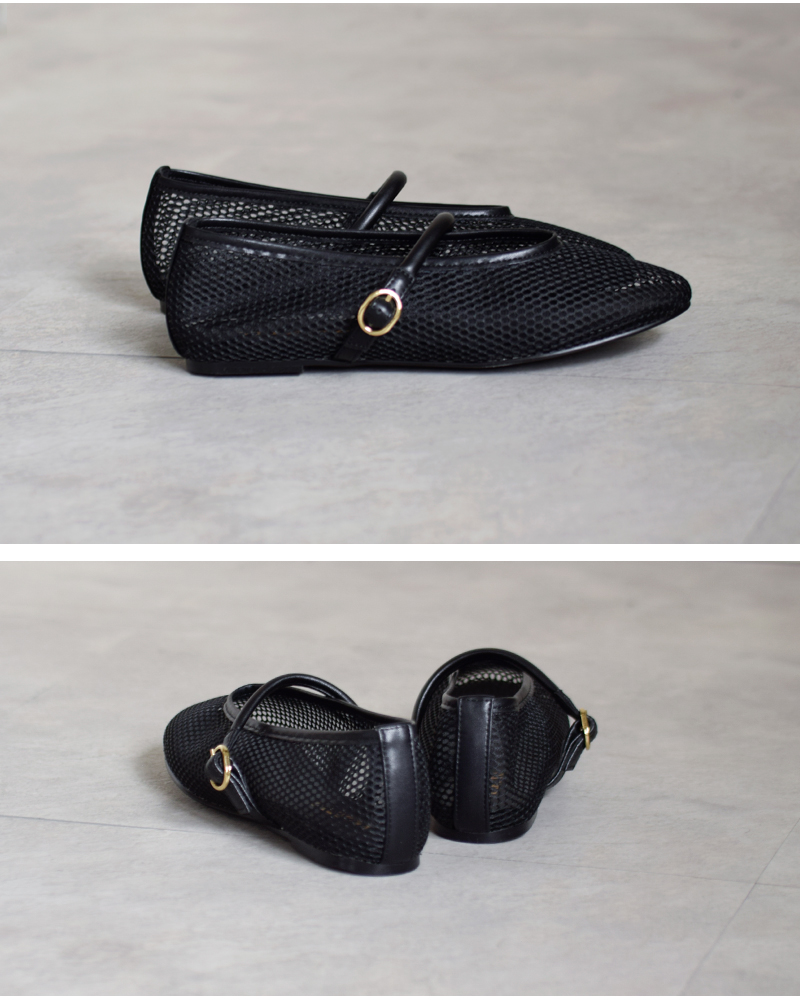 VELETTO(ベレット)シンセティックレザーメッシュストラップバレエシューズzh-25s052-sl