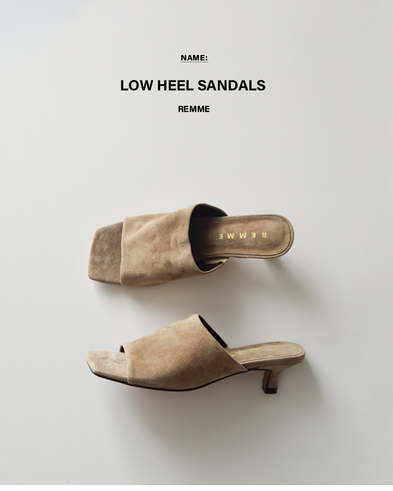 REMMEシープスエード ローヒール サンダル zh-26s025-an