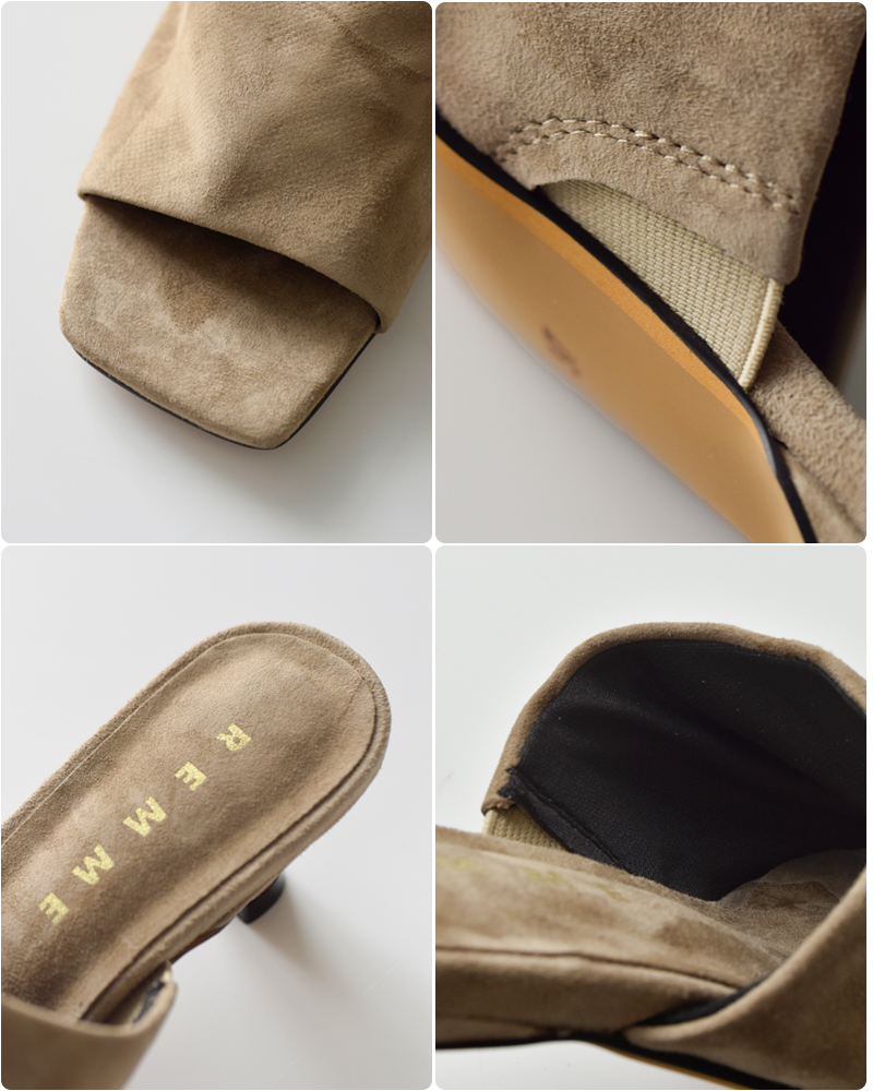 REMMEシープスエード ローヒール サンダル zh-26s025-an