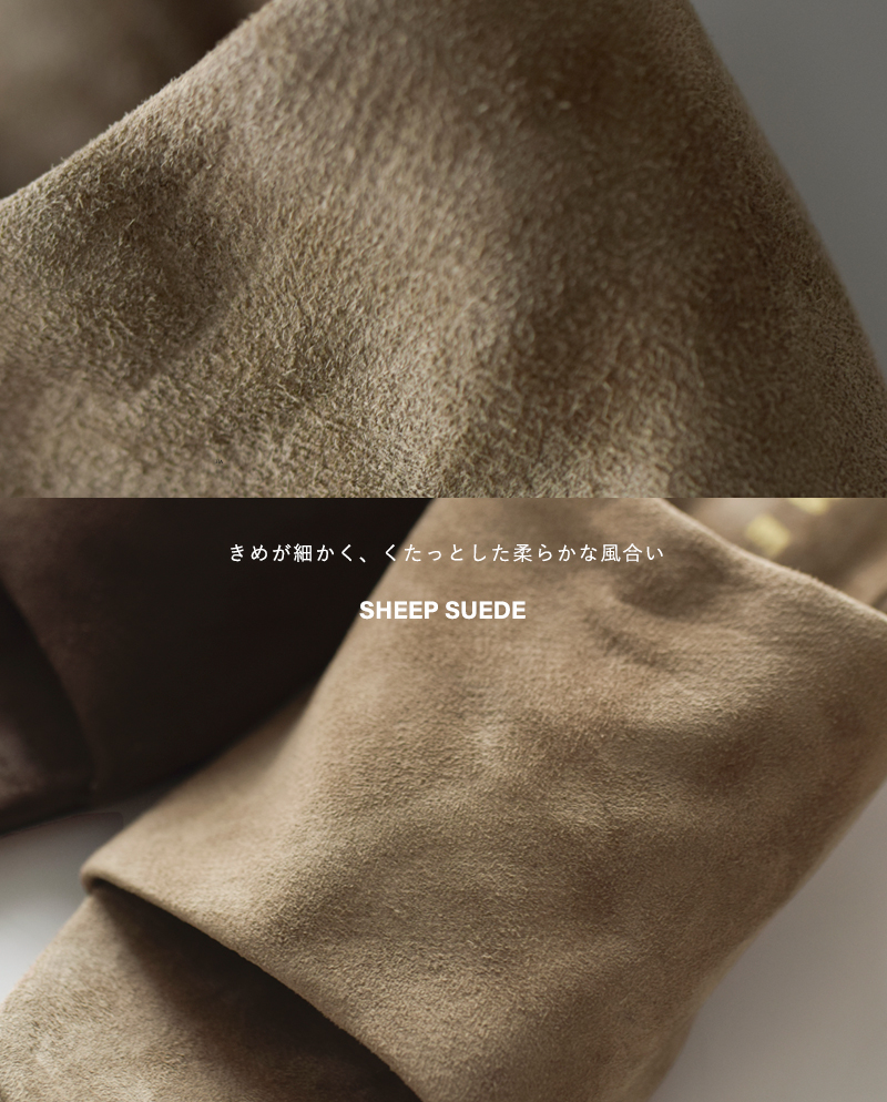 REMMEシープスエード ローヒール サンダル zh-26s025-an