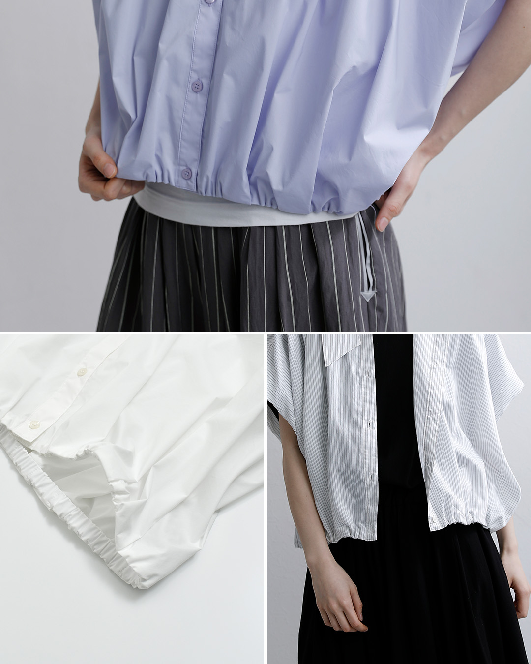 MARECHAL TERREアシンメトリーカラー ワイド タック シャツ zmt262bl111