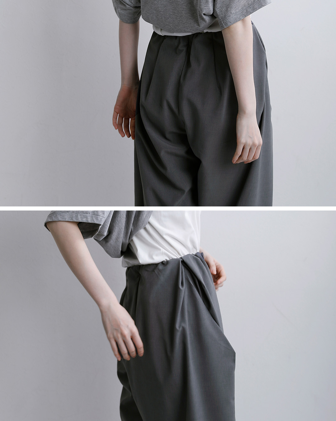 MARECHAL TERRE接触冷感 ワイド コクーン ギャザー イージーパンツ zmt262pt137